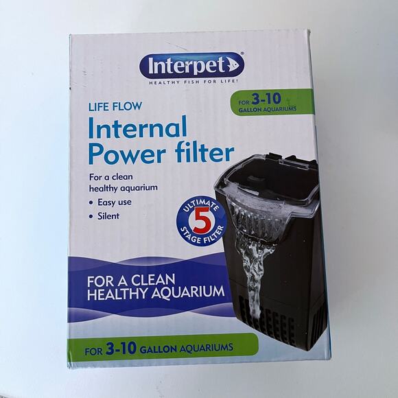 Interpet Other - Interpet Life Flow Internal Power Filter 3-10 Gallon 5 Stage Filter Fish Tank